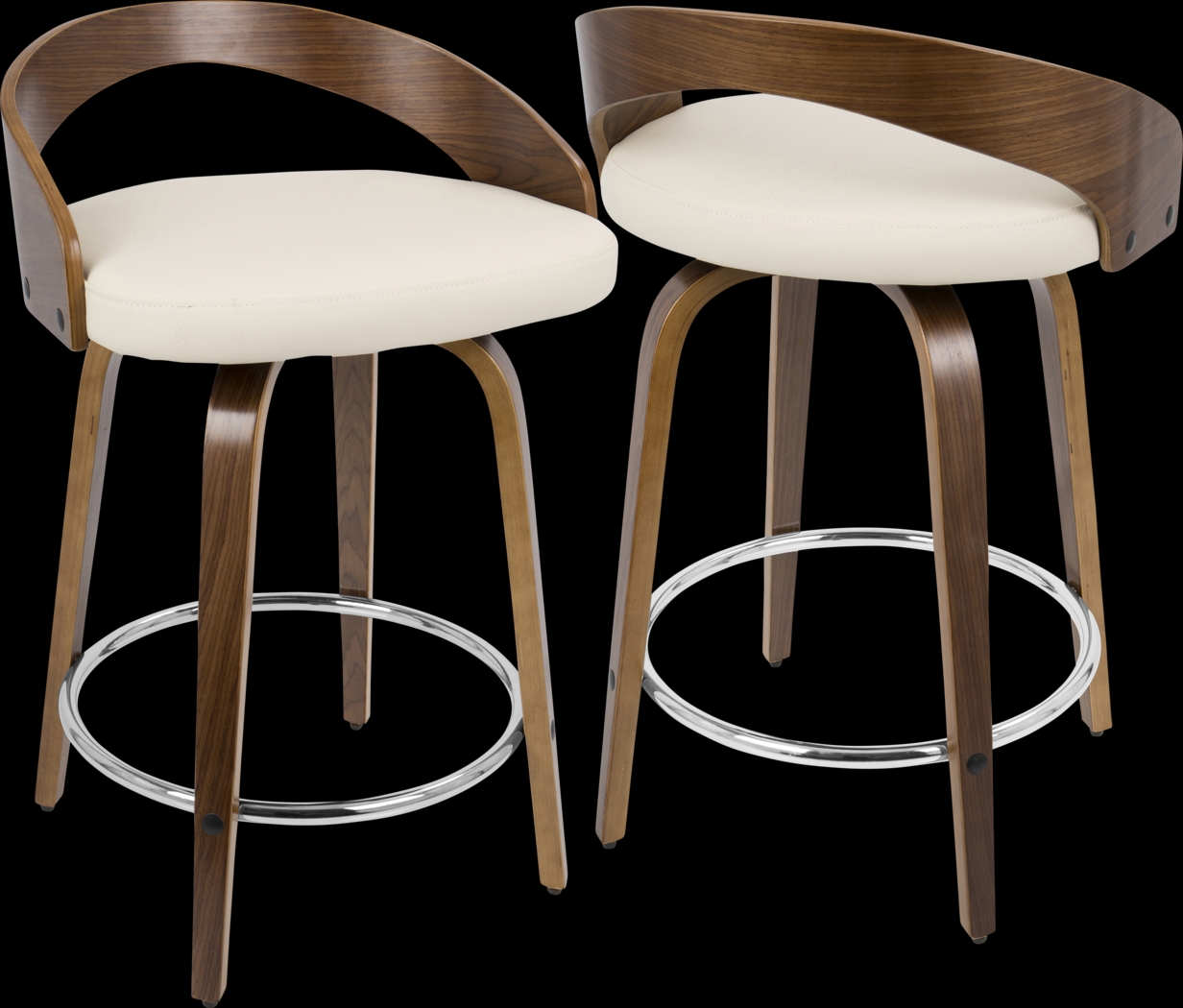 Zykan II Cream Counter Height Stool, Set of 2 - Thumbnail - Image 4