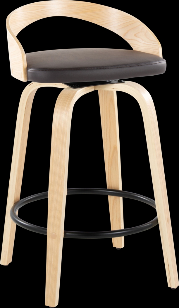 Zykan III Brown Swivel Counter Height Stool, Set of 2 - Thumbnail - Image 3