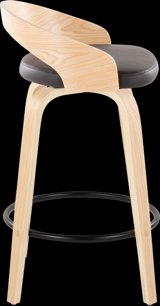 Zykan III Brown Swivel Counter Height Stool, Set of 2 - Thumbnail - Image 4