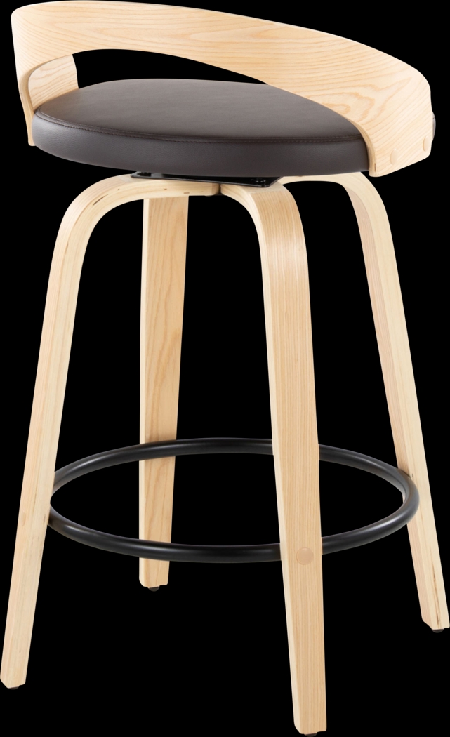 Zykan III Brown Swivel Counter Height Stool, Set of 2 - Thumbnail - Image 5