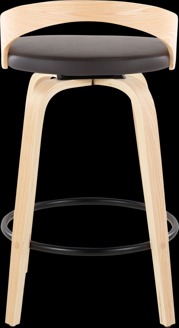 Zykan III Brown Swivel Counter Height Stool, Set of 2 - Thumbnail - Image 6