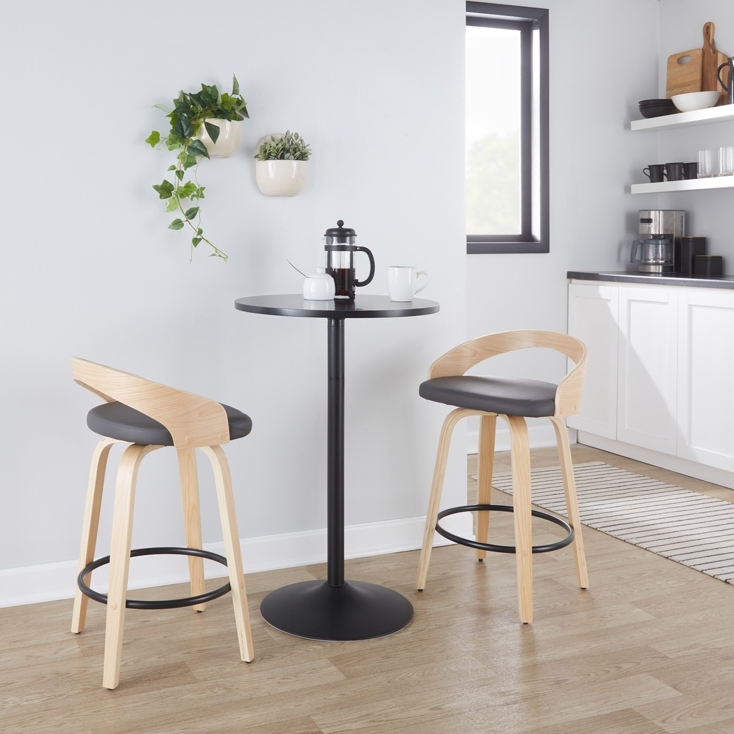 Zykan III Gray Swivel Counter Height Stool, Set of 2 - Thumbnail - Image 2