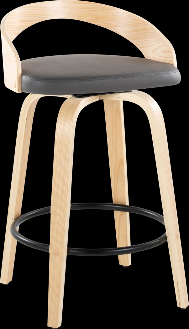 Zykan III Gray Swivel Counter Height Stool, Set of 2 - Thumbnail - Image 3