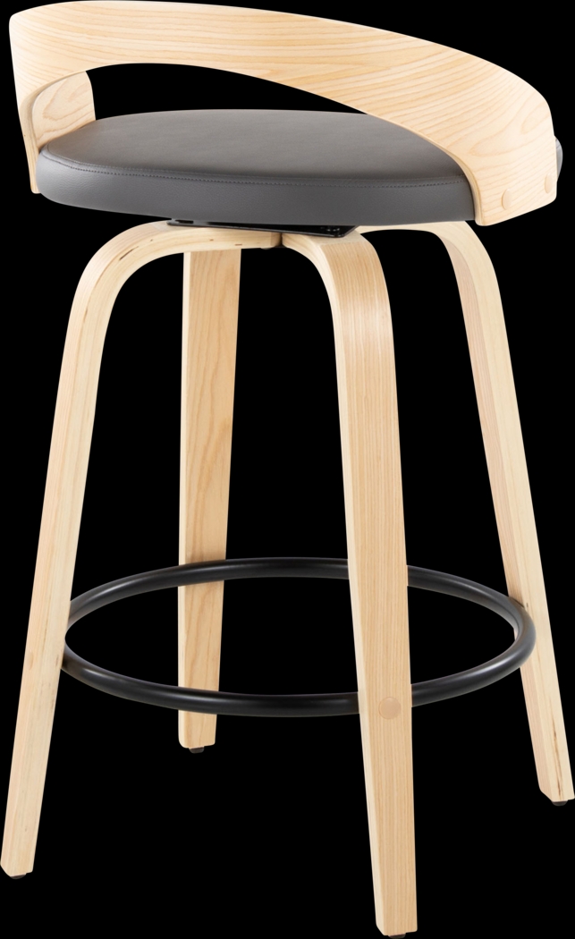 Zykan III Gray Swivel Counter Height Stool, Set of 2 - Thumbnail - Image 5