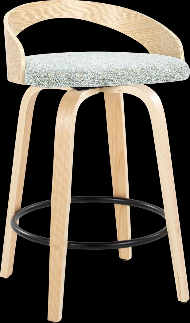 Zykan III Green Swivel Counter Height Stool, Set of 2 - Thumbnail - Image 3