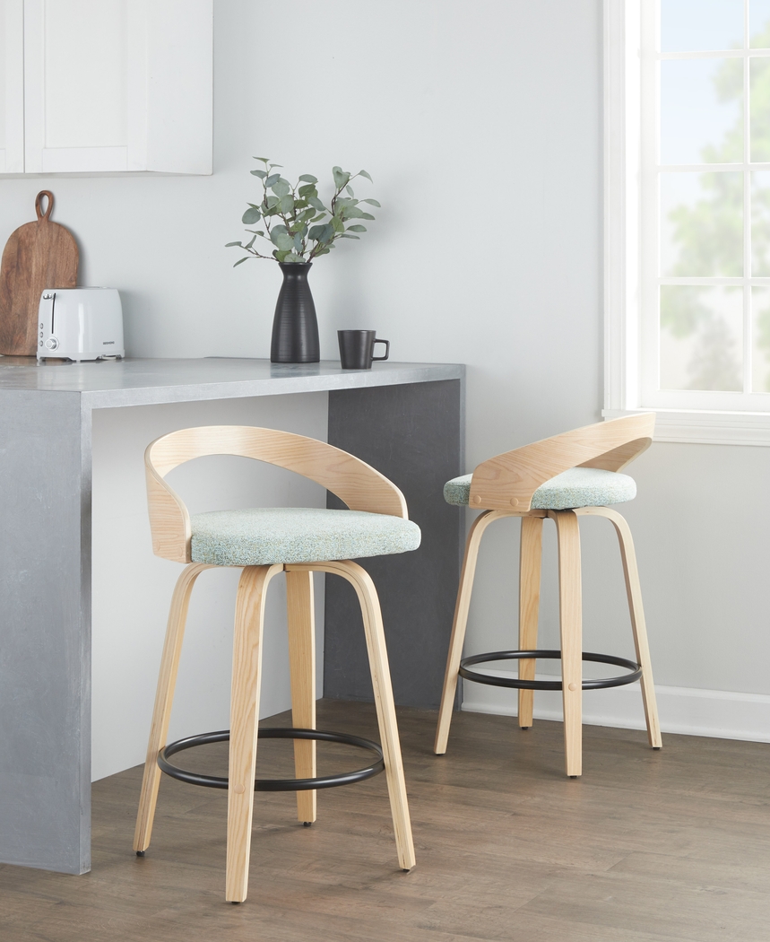 Zykan III Green Swivel Counter Height Stool, Set of 2 - Thumbnail - Image 9