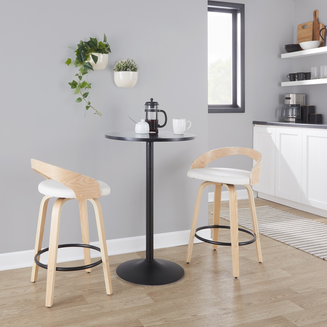 Zykan III White Swivel Counter Height Stool, Set of 2 - Thumbnail - Image 2