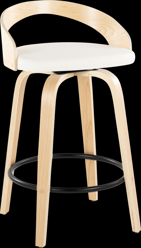 Zykan III White Swivel Counter Height Stool, Set of 2 - Thumbnail - Image 3