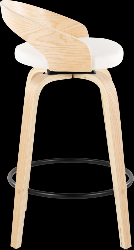 Zykan III White Swivel Counter Height Stool, Set of 2 - Thumbnail - Image 4