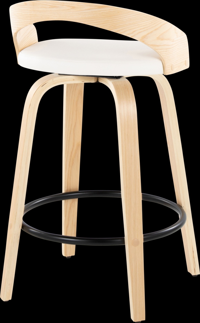 Zykan III White Swivel Counter Height Stool, Set of 2 - Thumbnail - Image 5