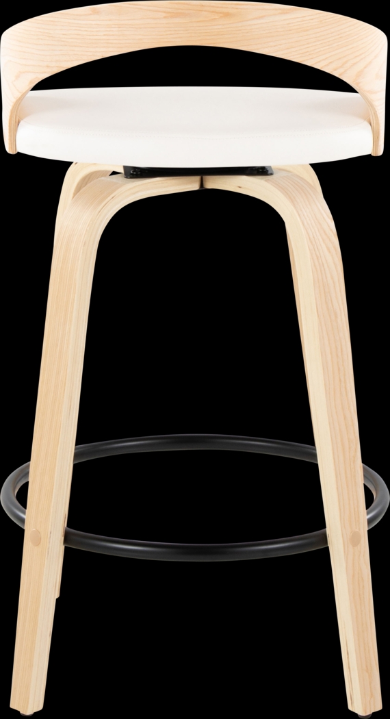 Zykan III White Swivel Counter Height Stool, Set of 2 - Thumbnail - Image 6