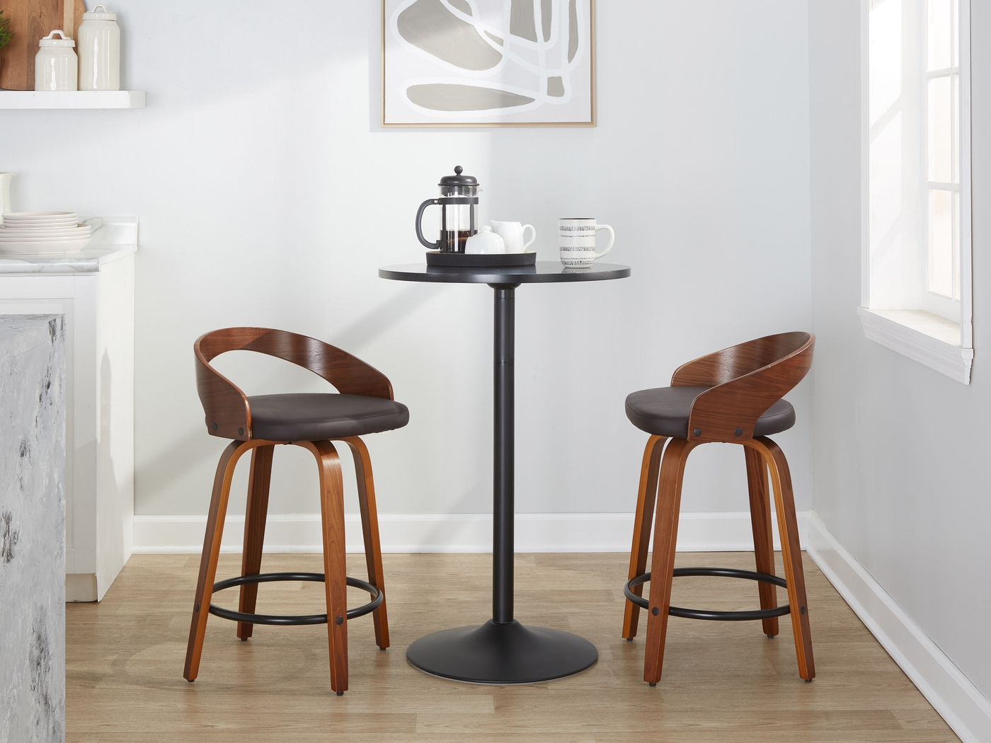 Zykan IV Brown Counter Height Stool, Set of 2 - Thumbnail - Image 5