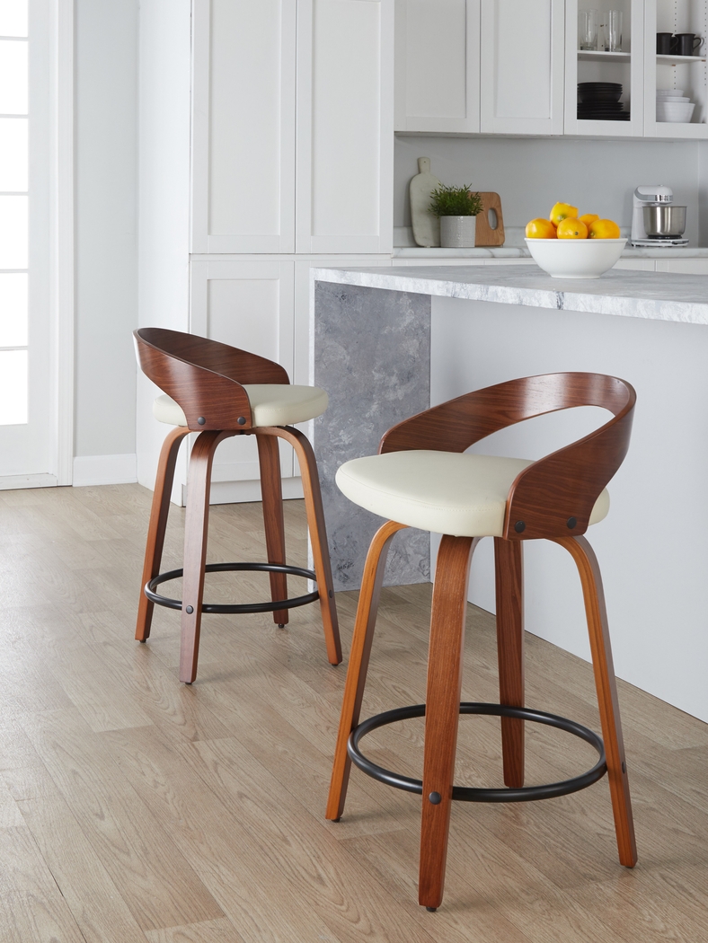 Zykan IV Cream Counter Height Stool, Set of 2 - Thumbnail - Image 2
