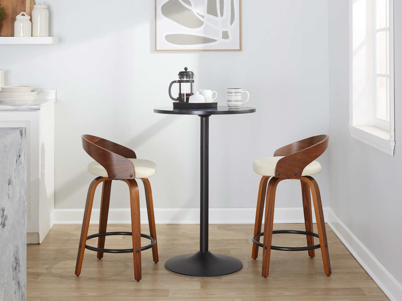 Zykan IV Cream Counter Height Stool, Set of 2 - Thumbnail - Image 3