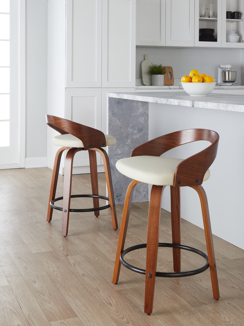 Zykan IV Cream Counter Height Stool, Set of 2 - Thumbnail - Image 4