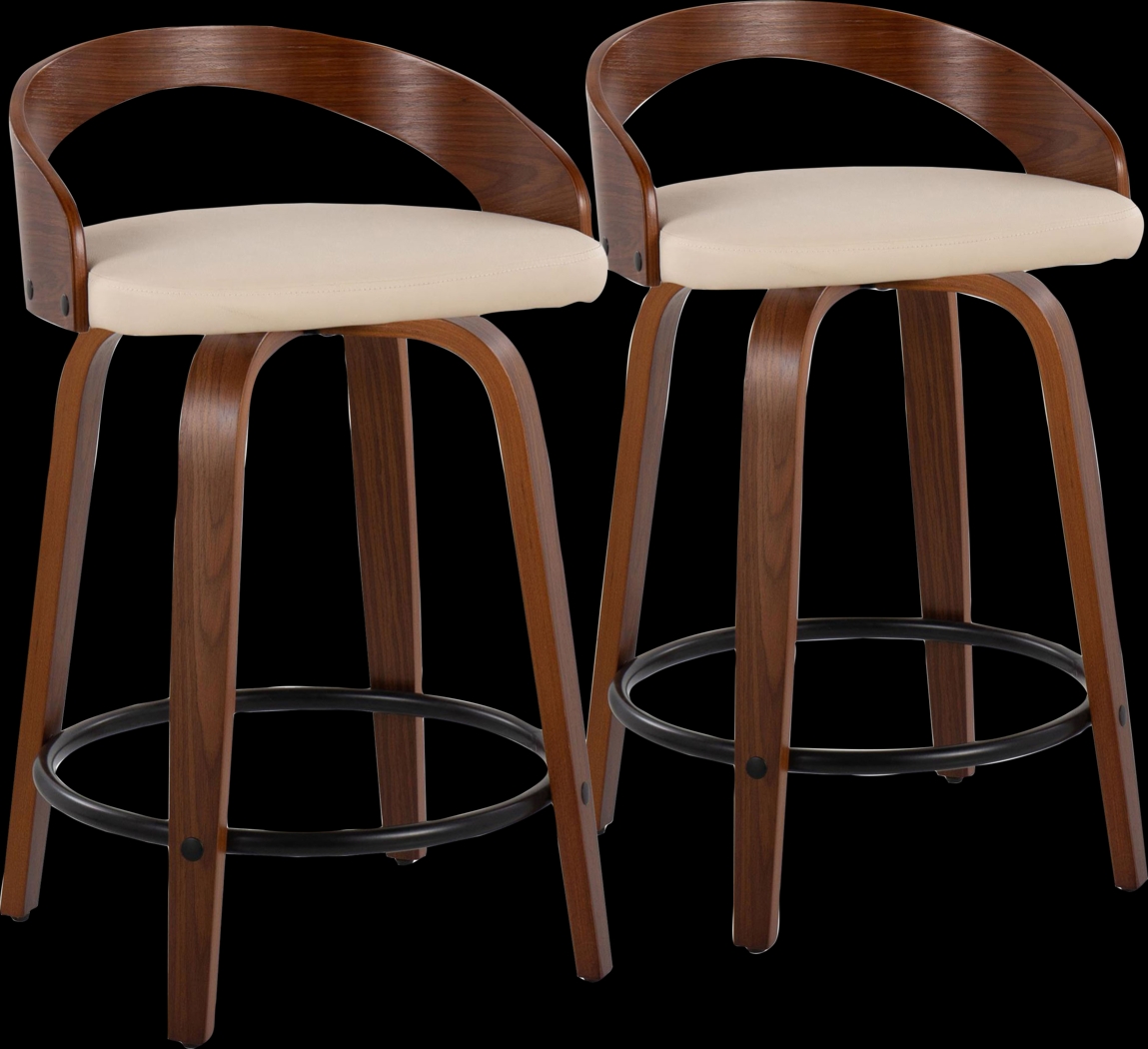 Zykan IV Cream Counter Height Stool, Set of 2 - Thumbnail - Image 1