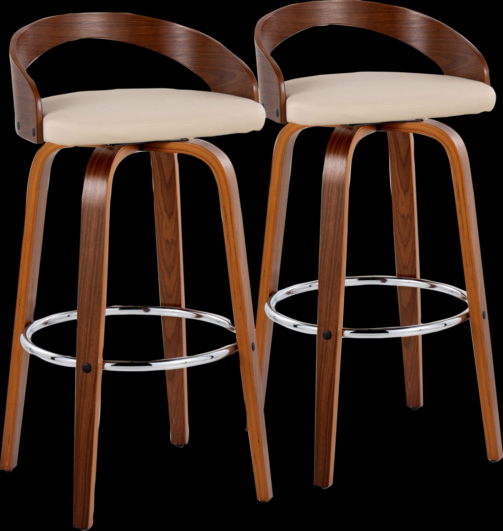 Zykan V Brown Swivel Barstool, Set of 2 - Thumbnail - Image 1