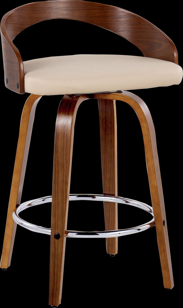 Zykan V Cream Swivel Counter Height Stool, Set of 2 - Thumbnail - Image 6