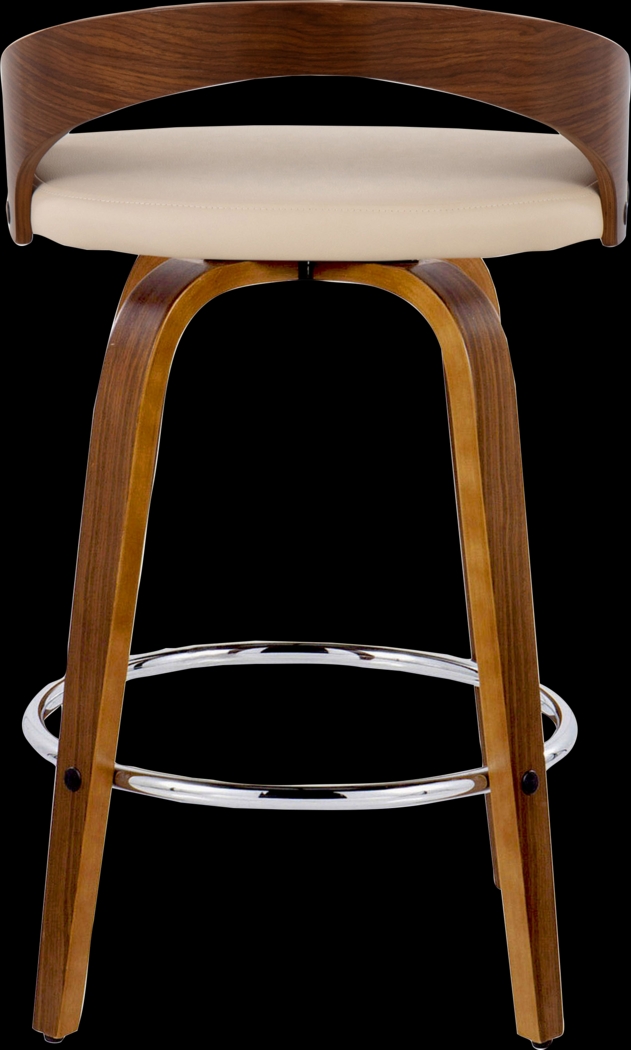 Zykan V Cream Swivel Counter Height Stool, Set of 2 - Thumbnail - Image 9