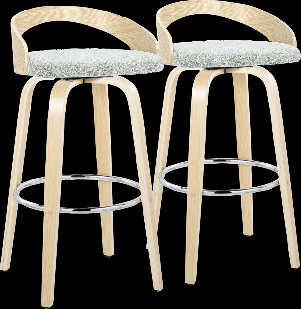 Zykan VI Light Green Swivel Barstool, Set of 2 - Thumbnail - Image 1