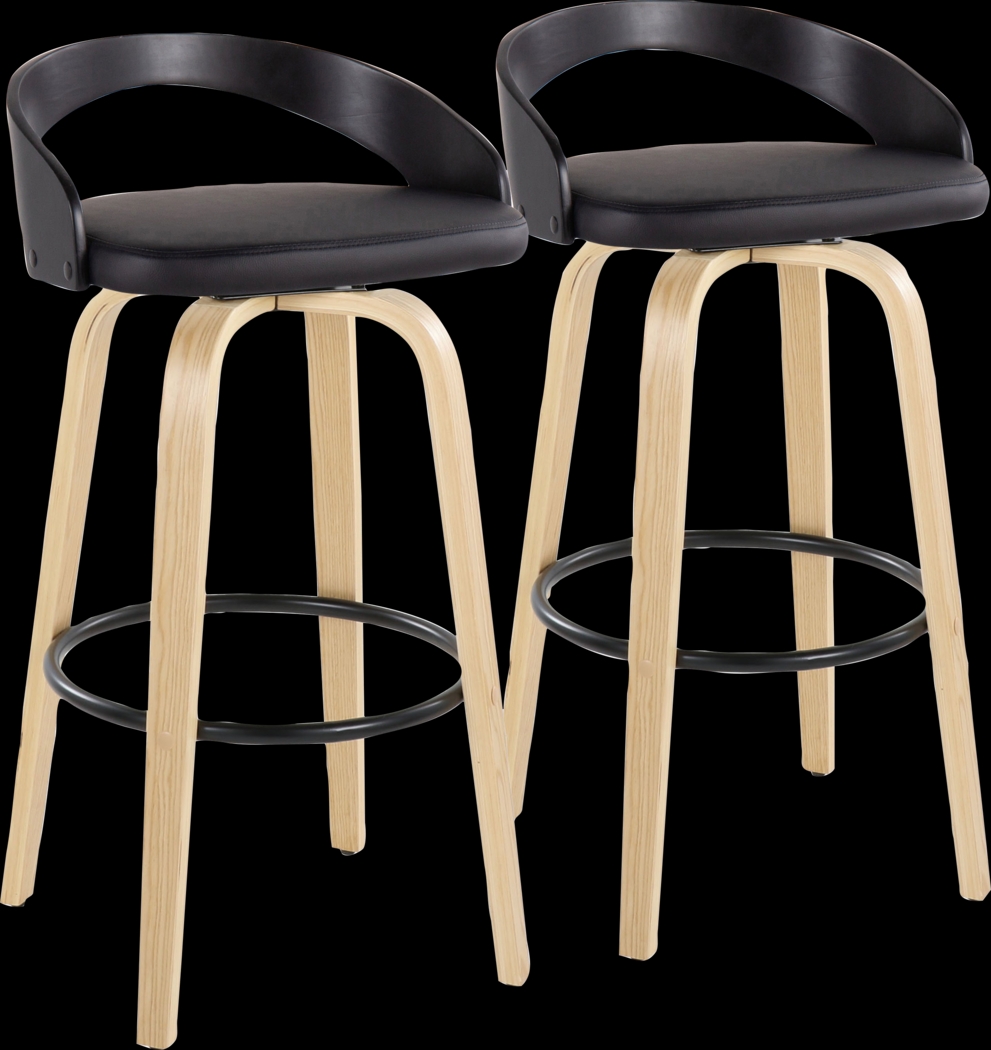 Zykan VII Black Swivel Barstool, Set of 2 - Thumbnail - Image 1