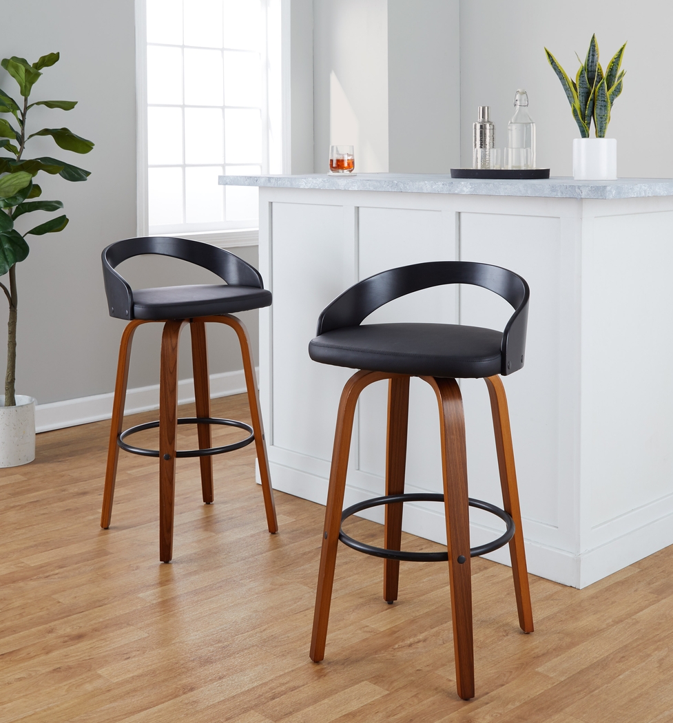Zykan VIII Black Swivel Barstool, Set of 2 - Thumbnail - Image 2