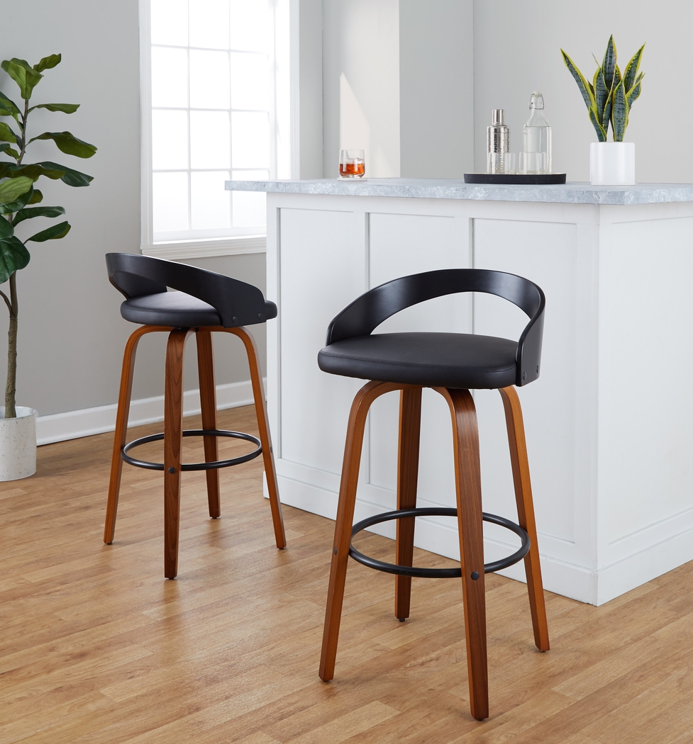 Zykan VIII Black Swivel Barstool, Set of 2 - Thumbnail - Image 4