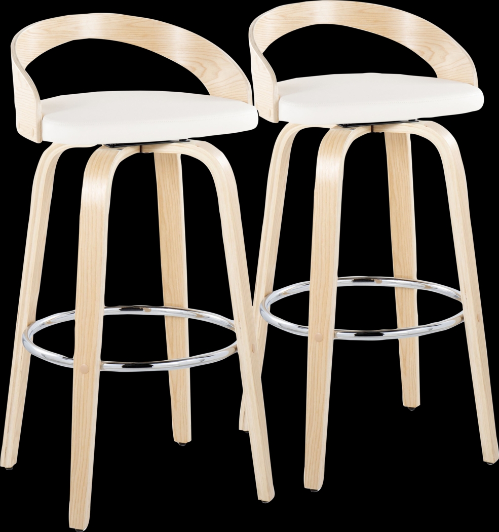 Zykan X White Swivel Barstool, Set of 2 - Thumbnail - Image 1