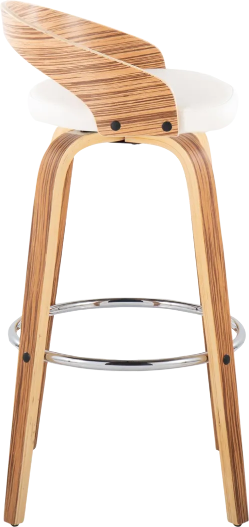 Zykan XI White Swivel Barstool, Set of 2 - Thumbnail - Image 6