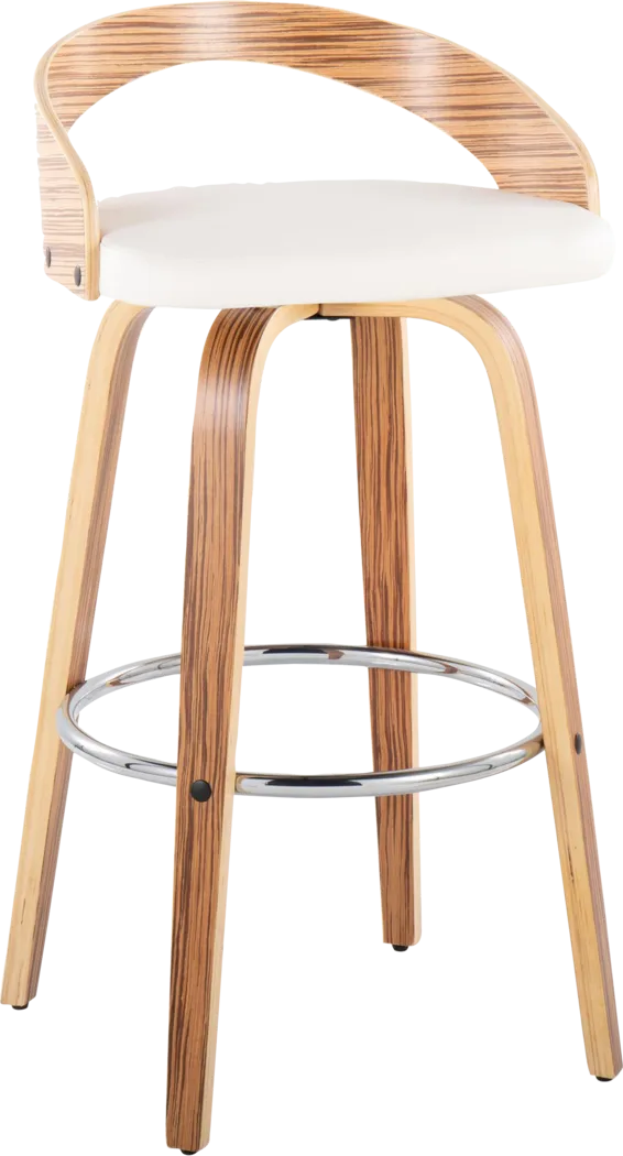 Zykan XI White Swivel Barstool, Set of 2 - Thumbnail - Image 7