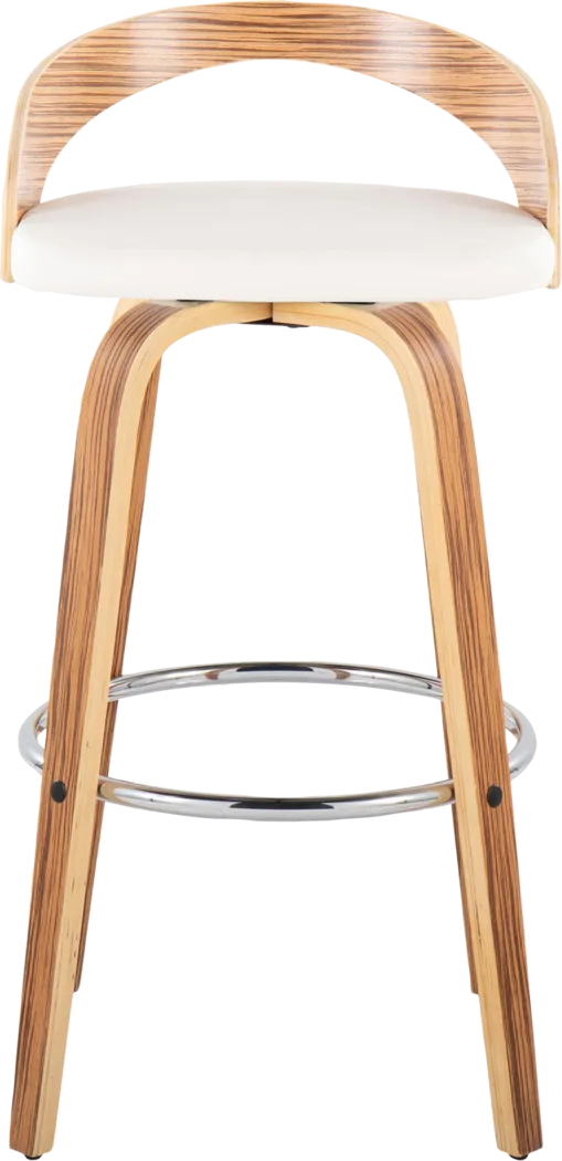 Zykan XI White Swivel Barstool, Set of 2 - Thumbnail - Image 8