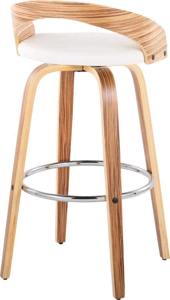 Zykan XI White Swivel Barstool, Set of 2 - Thumbnail - Image 9