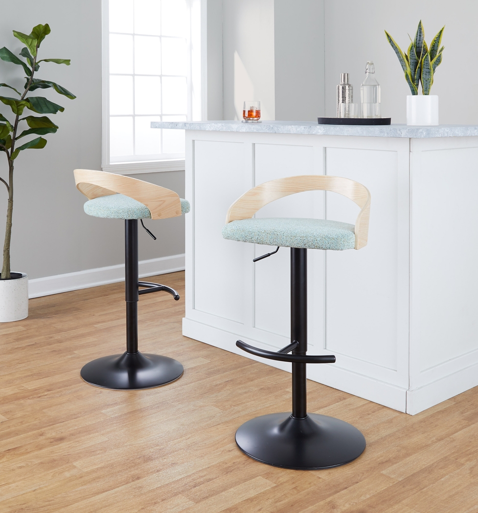 Zykan XII Light Green Adjustable Barstool, Set of 2 - Thumbnail - Image 2