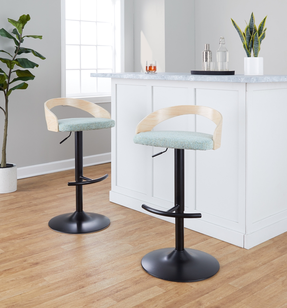 Zykan XII Light Green Adjustable Barstool, Set of 2 - Thumbnail - Image 4