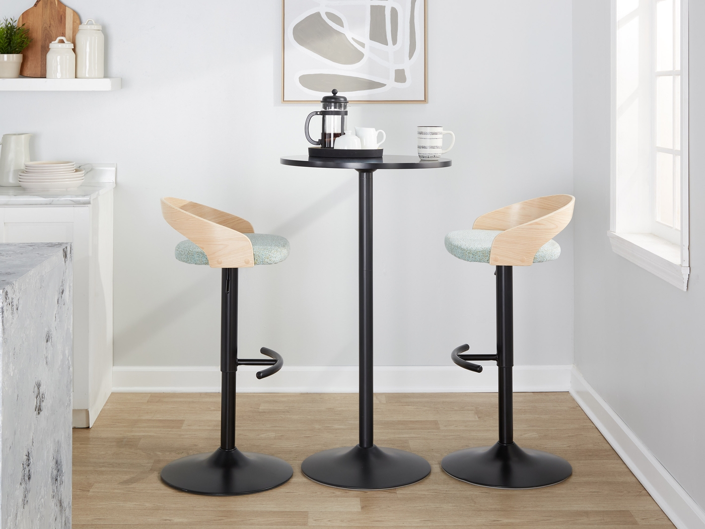 Zykan XII Light Green Adjustable Barstool, Set of 2 - Thumbnail - Image 5