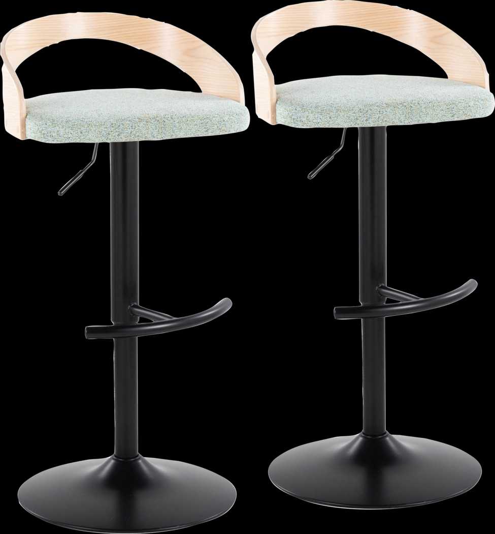 Zykan XII Light Green Adjustable Barstool, Set of 2 - Thumbnail - Image 1