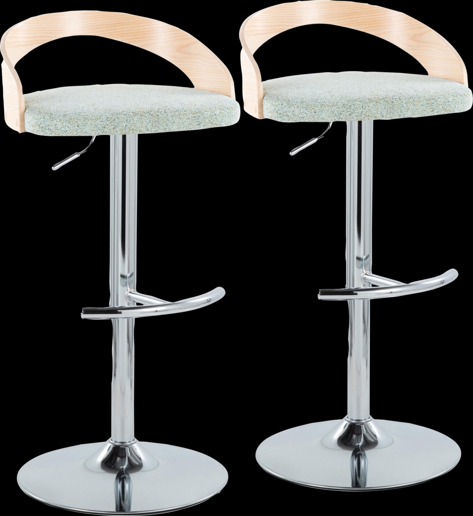 Zykan XIII Light Green Adjustable Barstool, Set of 2 - Thumbnail - Image 1