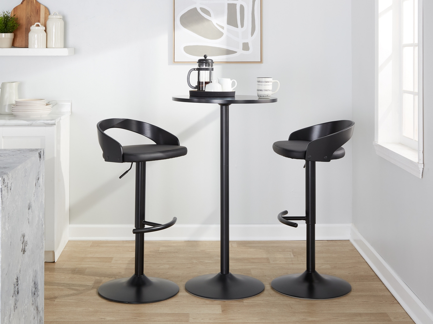Zykan XIV Black Adjustable Barstool, Set of 2 - Thumbnail - Image 10