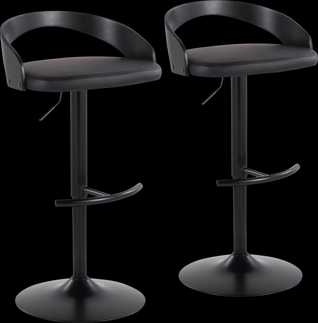 Zykan XIV Black Adjustable Barstool, Set of 2 - Thumbnail - Image 1