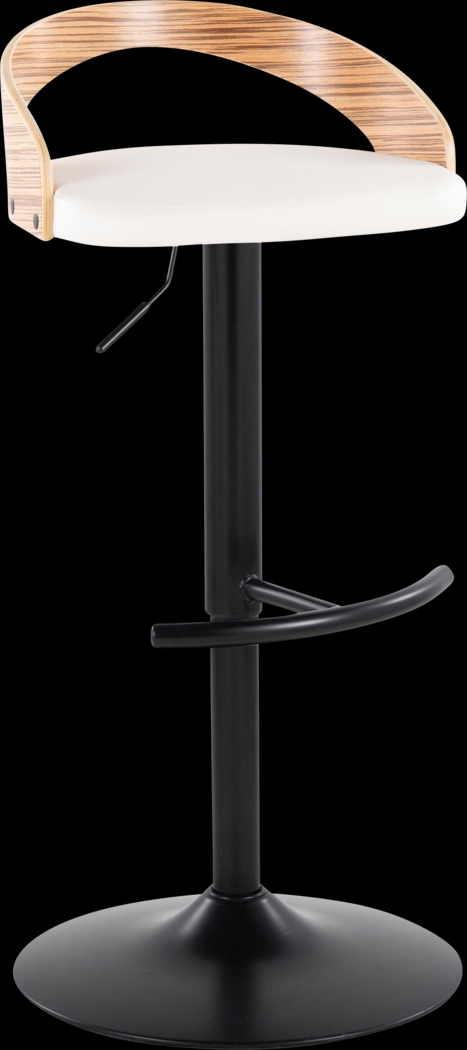 Zykan XIX White Adjustable Barstool, Set of 2 - Thumbnail - Image 3