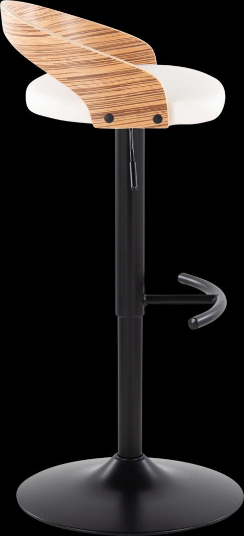 Zykan XIX White Adjustable Barstool, Set of 2 - Thumbnail - Image 4