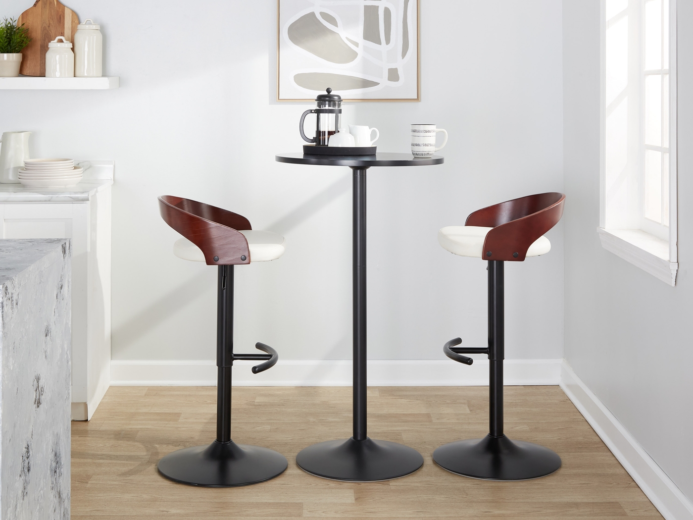 Zykan XV White Adjustable Barstool, Set of 2 - Thumbnail - Image 11