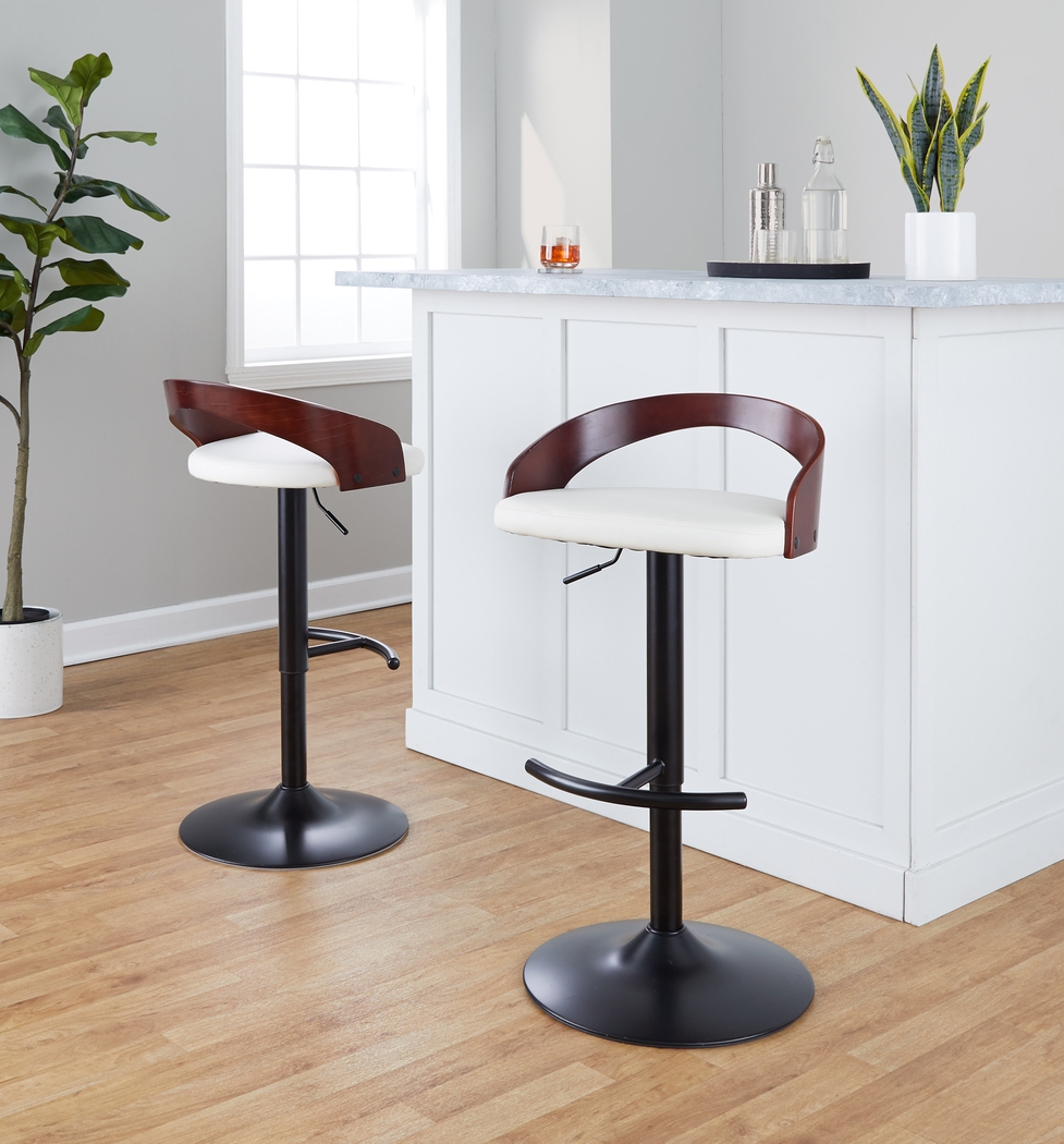 Zykan XV White Adjustable Barstool, Set of 2 - Thumbnail - Image 9