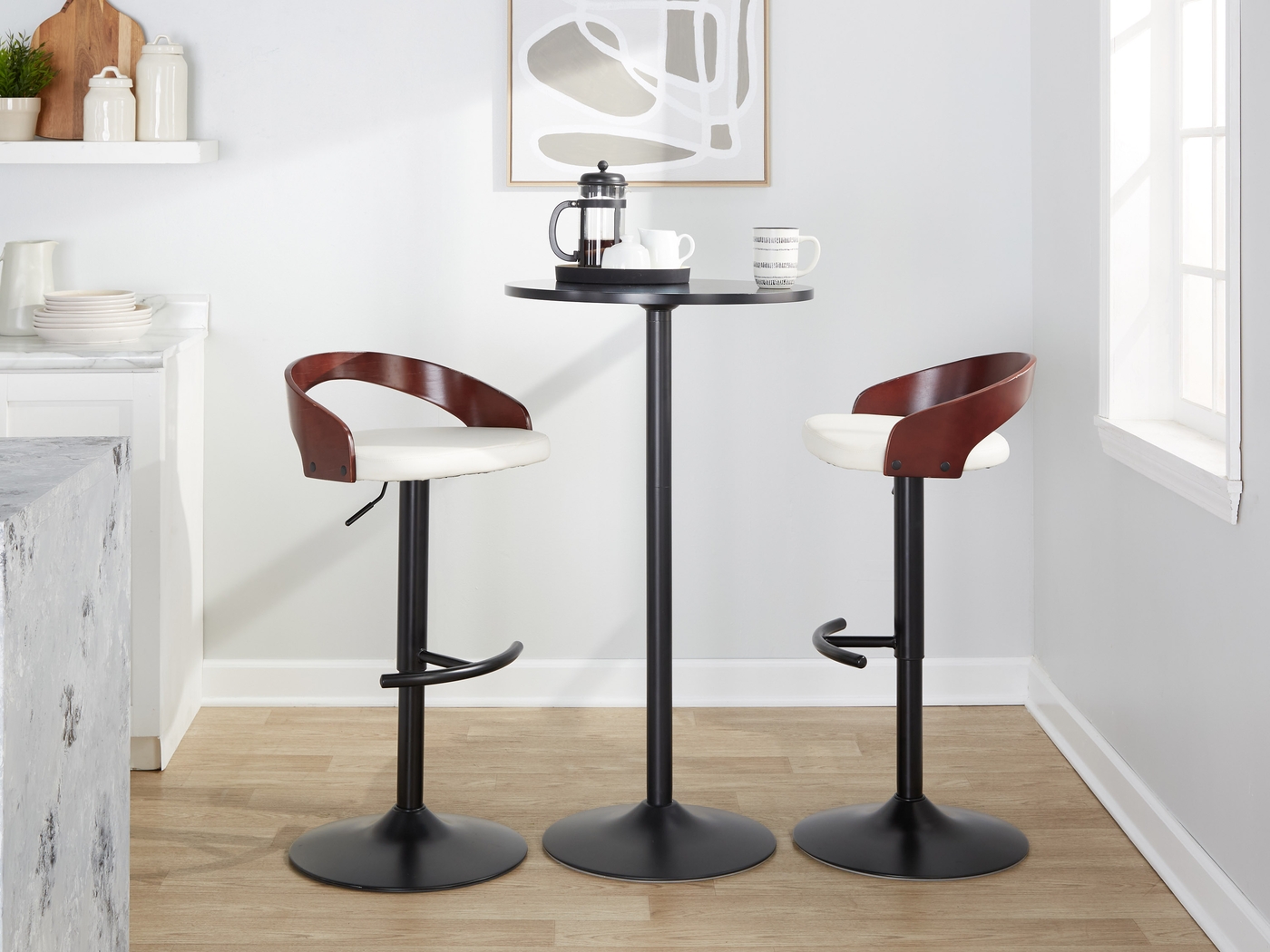 Zykan XV White Adjustable Barstool, Set of 2 - Thumbnail - Image 10