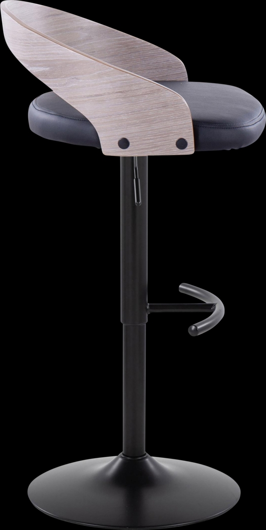 Zykan XVI Black Adjustable Barstool, Set of 2 - Thumbnail - Image 4