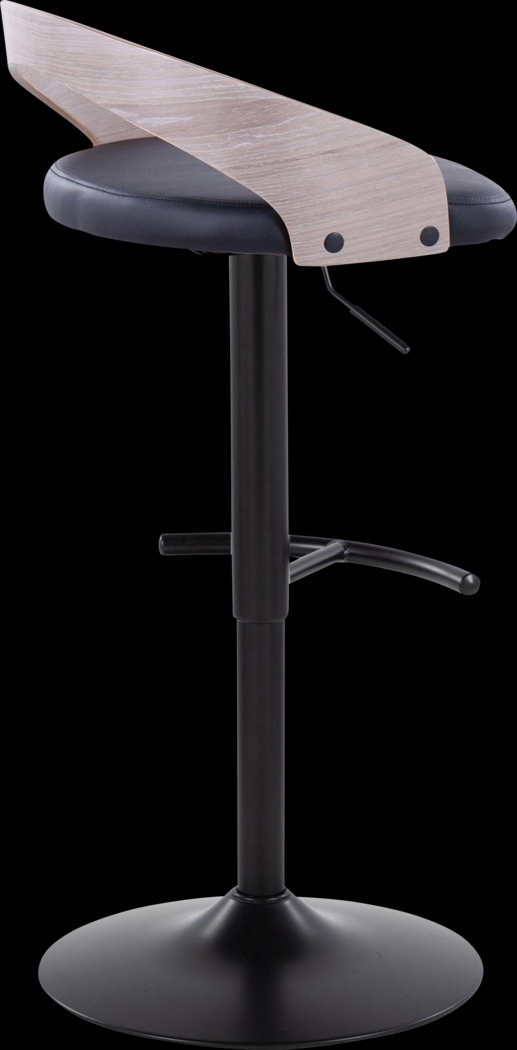 Zykan XVI Black Adjustable Barstool, Set of 2 - Thumbnail - Image 5