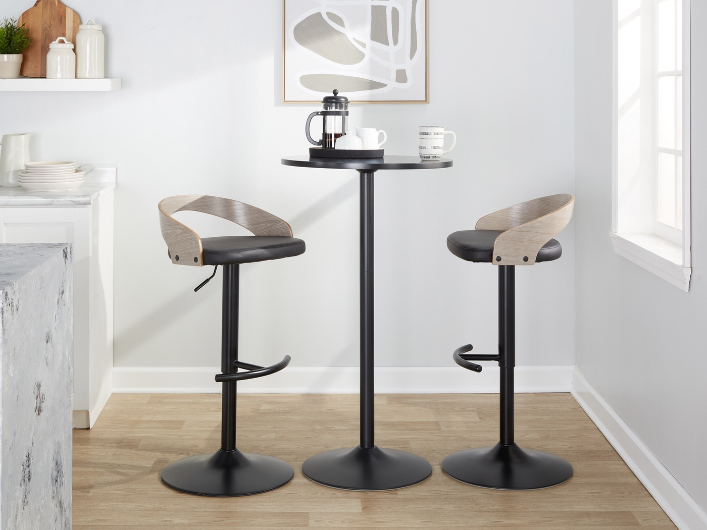 Zykan XVI Black Adjustable Barstool, Set of 2 - Thumbnail - Image 10