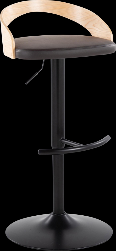 Zykan XVII Brown Adjustable Barstool, Set of 2 - Thumbnail - Image 3