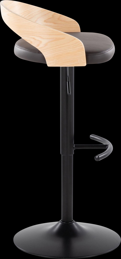 Zykan XVII Brown Adjustable Barstool, Set of 2 - Thumbnail - Image 4