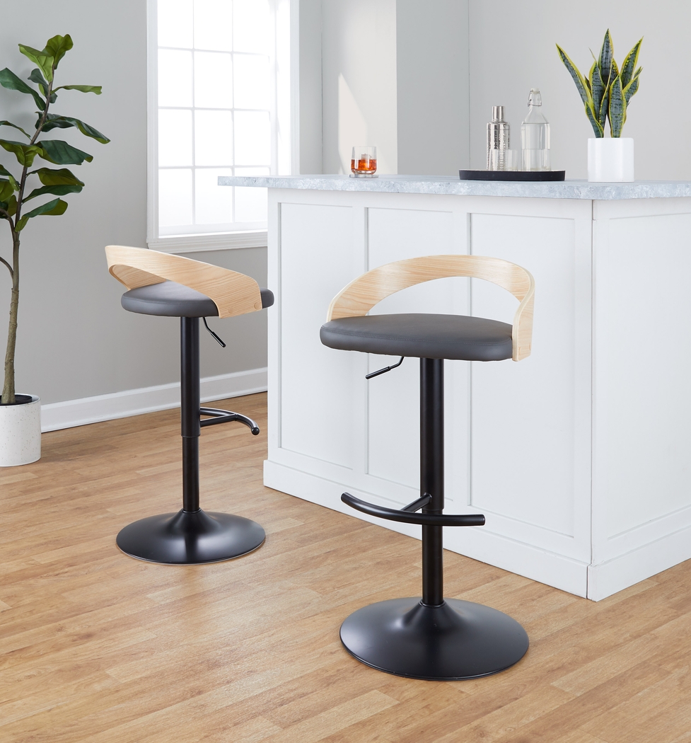 Zykan XVII Gray Adjustable Barstool, Set of 2 - Thumbnail - Image 9